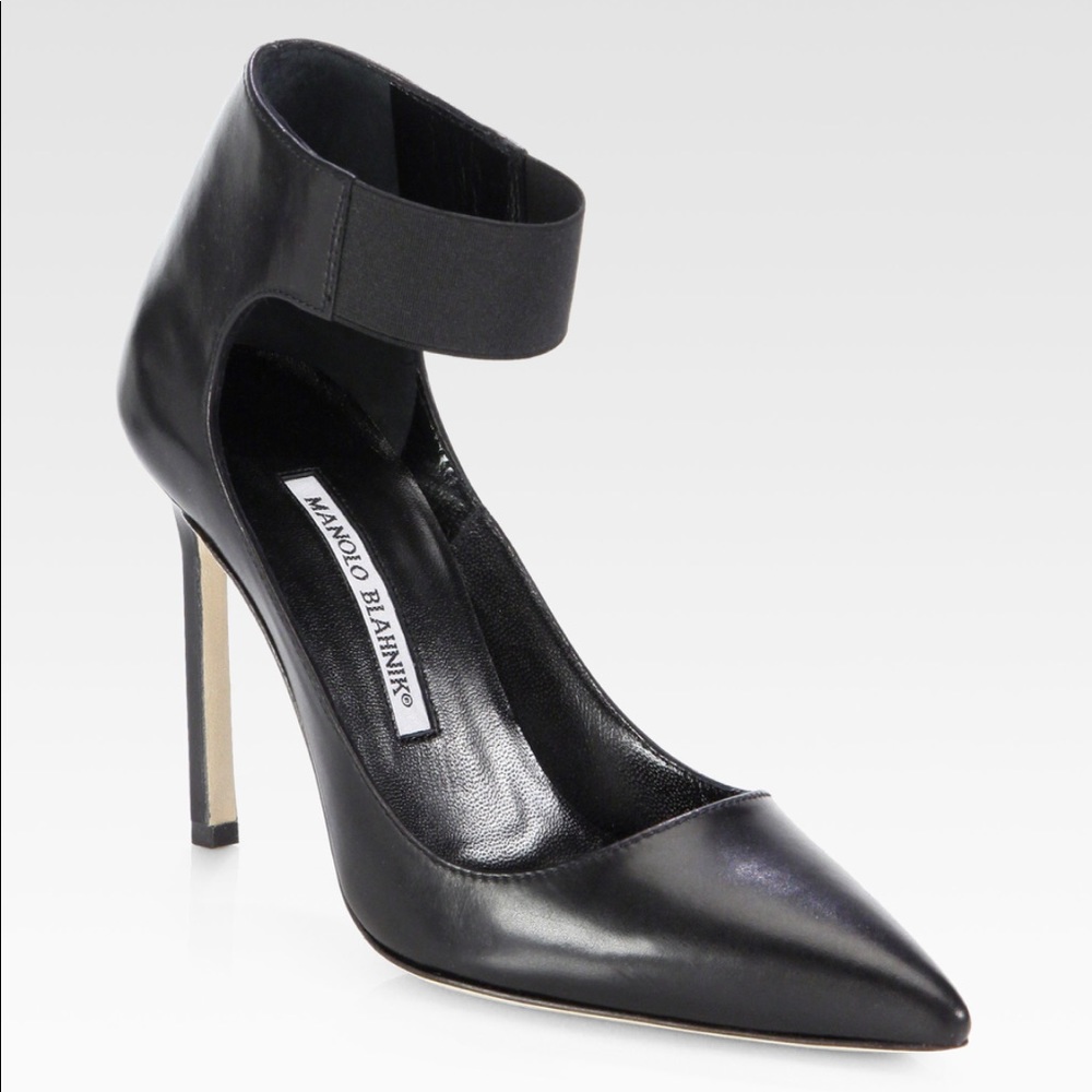 Manila Blahnik pumps with elastic ankle strap